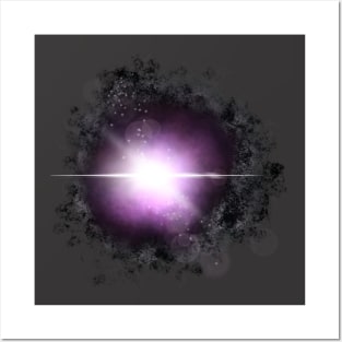 Purple Space Flare Galaxy Design Posters and Art